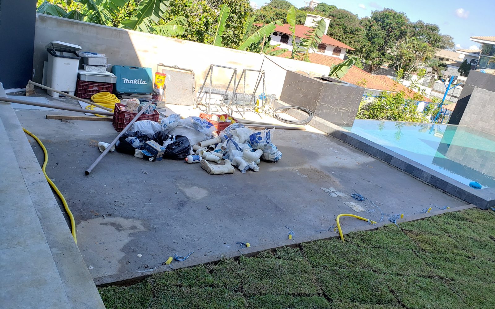 Laje de cobertura antes do deck